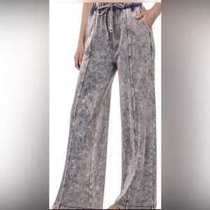 Zenana Wide Leg Lounge Pants 2XL Blackberry NWOT